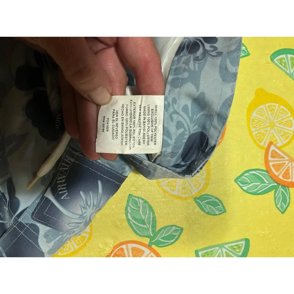Y2K Boys Airwalk Hibiscus Floral Cargo‎ Board Shorts 8 Blue